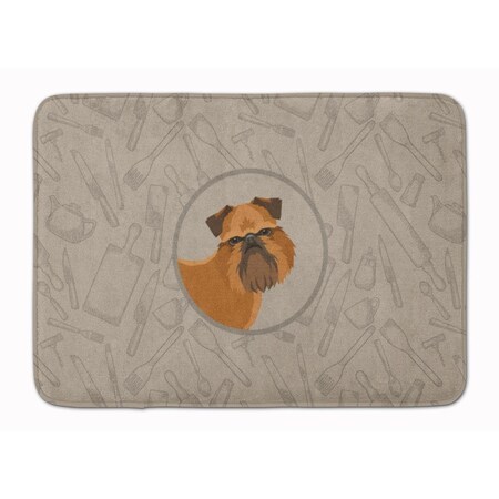 Carolines Treasures Brussels Griffon in the Kitchen Machine Washable Memory Foam Mat CK2191RUG